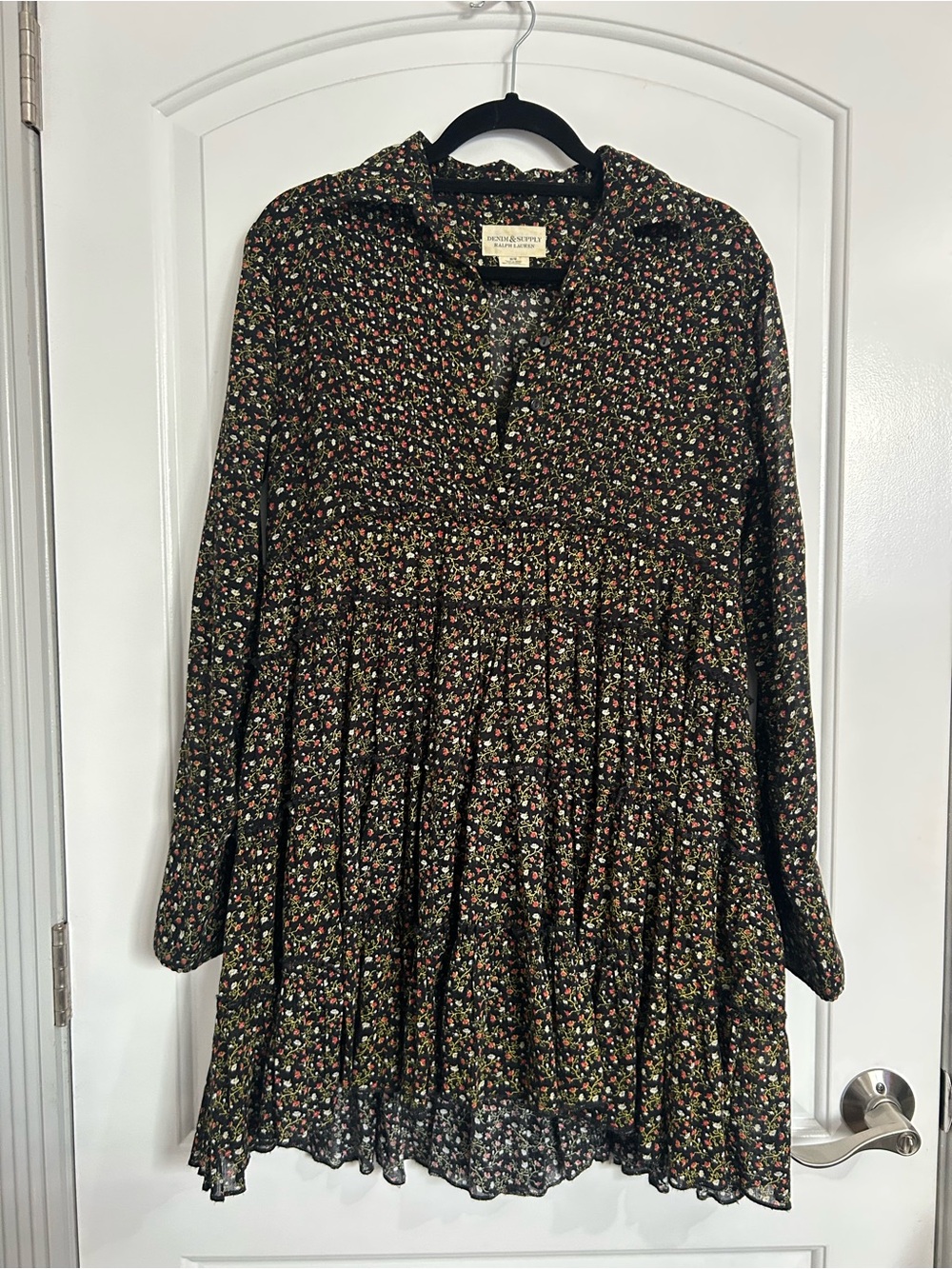 Ralph Lauren Denim & Supply Floral Midi Dress Size M cottagecore boho fall 90s